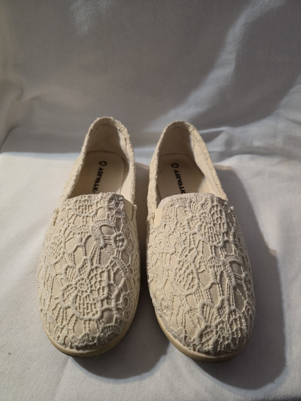 Women's Airwalk Dream Cream Crochet Twin Gore Slip-on Sneakers Shoes Size 11